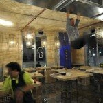 Joost tests out the extraction duct Joost tests out the extraction duct