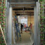 looking through front doors with vertical garden looking through front doors with vertical garden