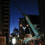 crane to lift staircase into place